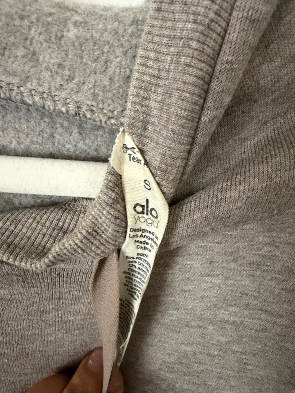 Alo Women's Hooded Cutout-Sleeve Pullover Sweatshirt - Taupe